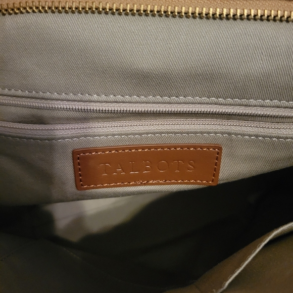 Talbots Woven Leather Shoulder Brown Bag Purse Boho Raffia - Picture 9 of 15